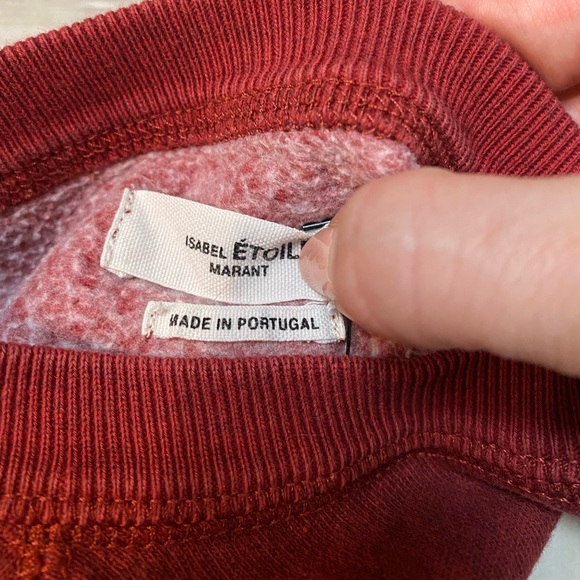 Isabel Marant Etoile Milly Logo Sweatshirt in Maroon Burgundy Red Size 34 - Picture 6 of 12